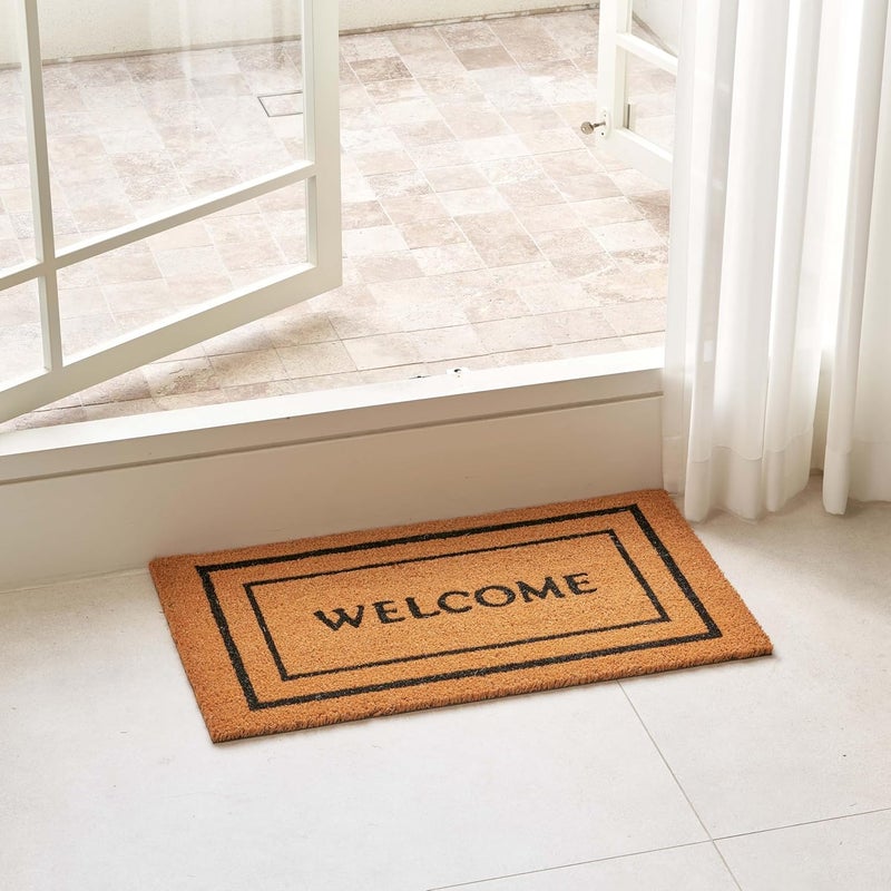 Kankun Coco Coir Door Mat with Heavy Duty Backing, Welcome Doormat (17" x 30"), Doormat Entrance (Double Box) - Image 2